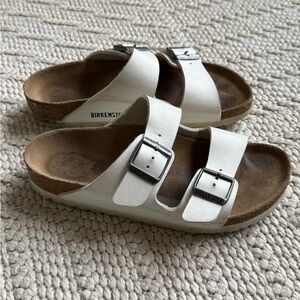 Birkenstock Arizona White Double-Strap Sandals size 36